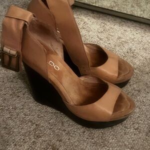 Aldo Tan Wedge Sandals with Ankle Strap